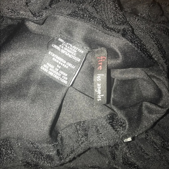 Fire Los Angeles Open Back Floral Lace Black Dress - Picture 3 of 6